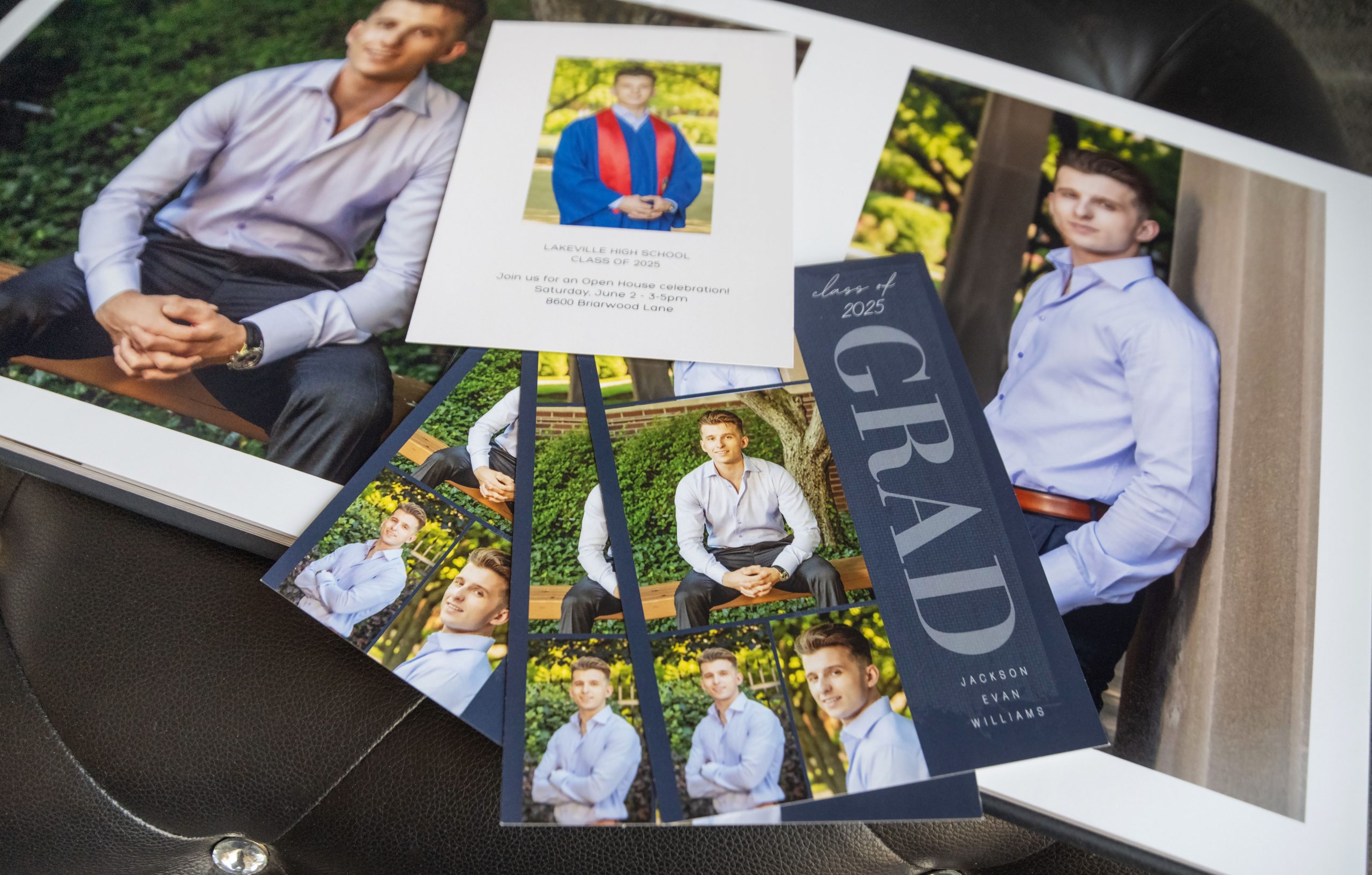 High School Graduation Announcement with a Senior Portrait Album