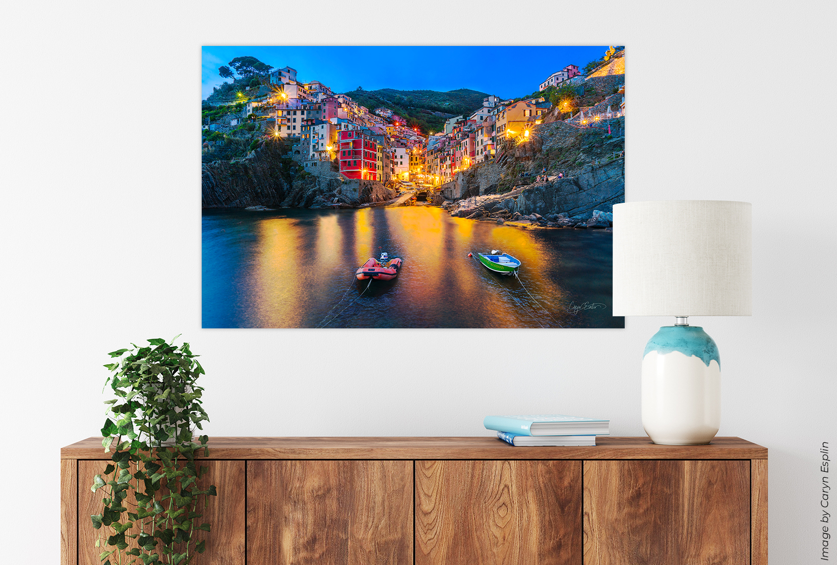 Metal Print displayed above table