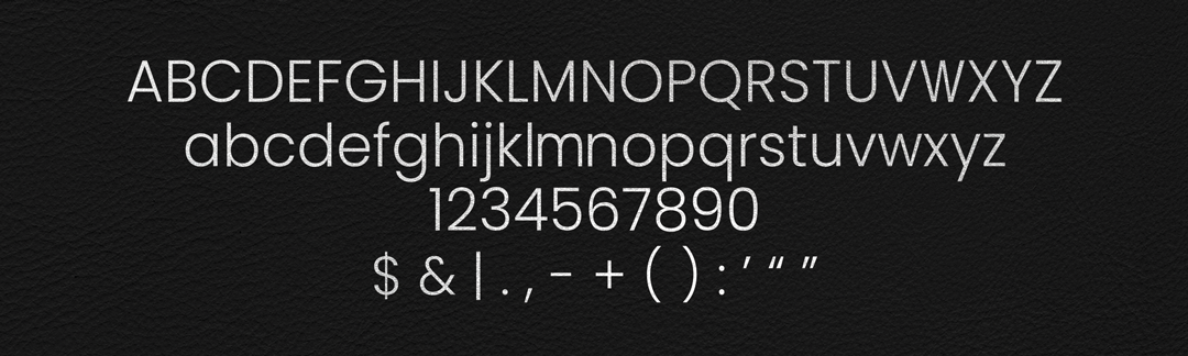 Alphabet and Characters in Modern Font
